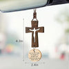 Wood Cross Car Rearview Mirror Pendant with Bible Verse
