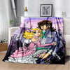 Cartoon Anime Flannel Throw Blanket in Candy Girl Design