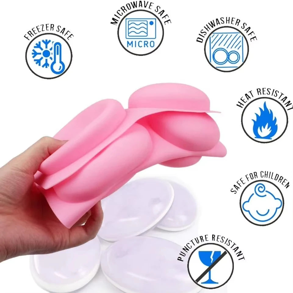 Pink silicone mold with multiple cavities for soap, baking, and DIY crafts