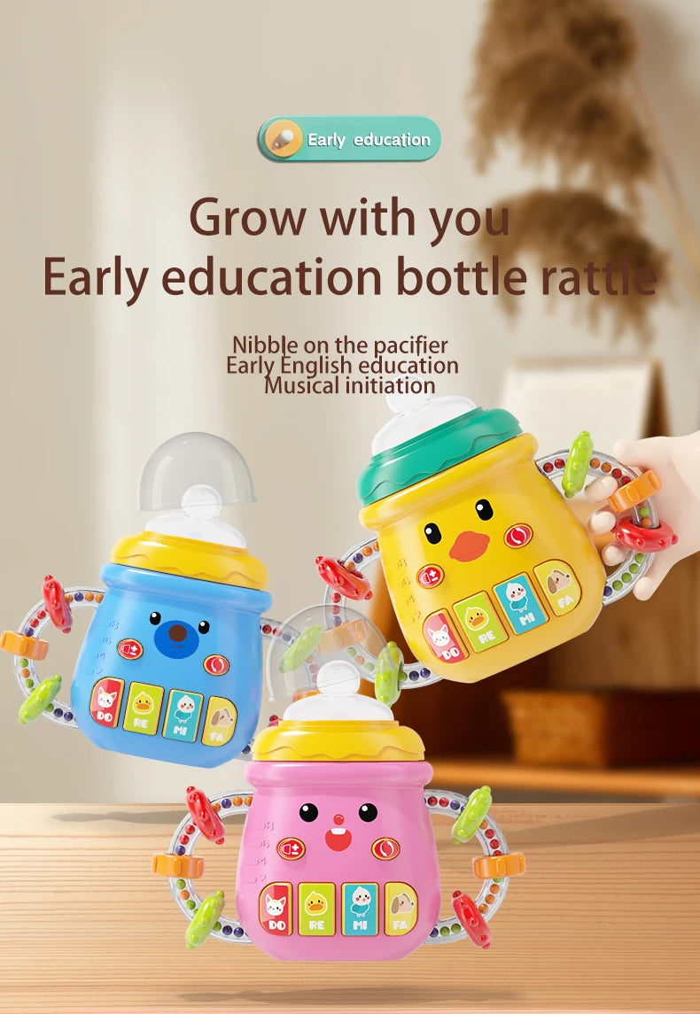 Baby Musical Feeding Bottle Pacifier Rattle Toy