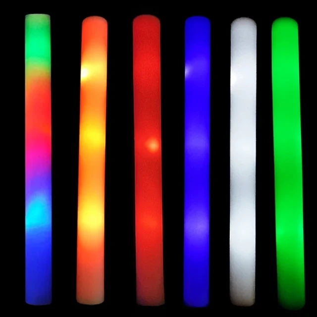LED Foam Glow Sticks with 3 Light Modes