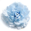 A soft blue silk peony flower head shown in a close-up view.