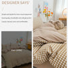 100% Cotton Duvet Cover Set with Plaid Stripe – Breathable & Skin-Friendly