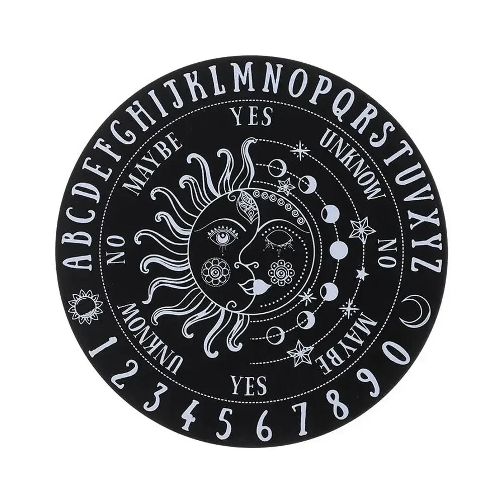 Wooden Pendulum Board with Celestial Design for Divination and Home Decor