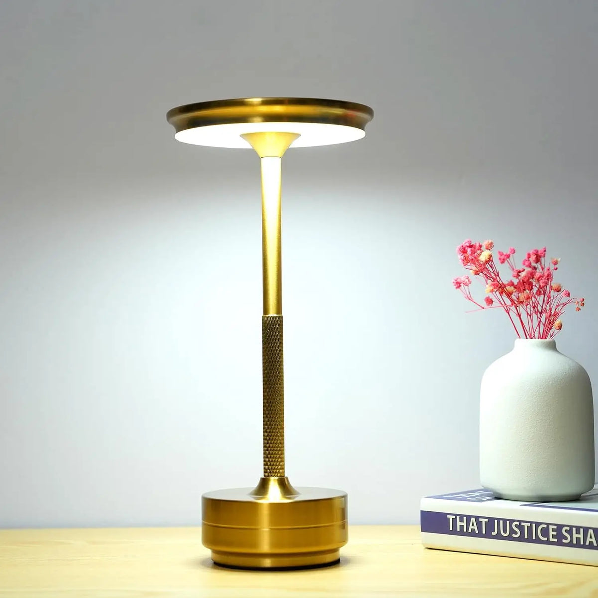 Lámpara de Mesa LED de Cristal de Aluminio