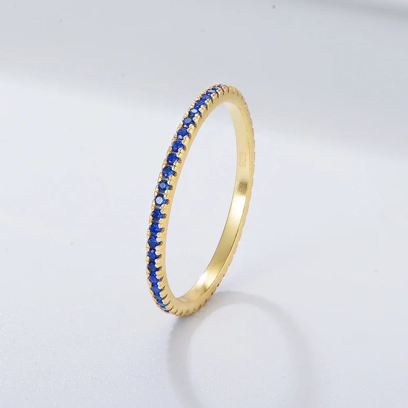 Colorful CZ Stackable Ring with 14k Gold Plating
