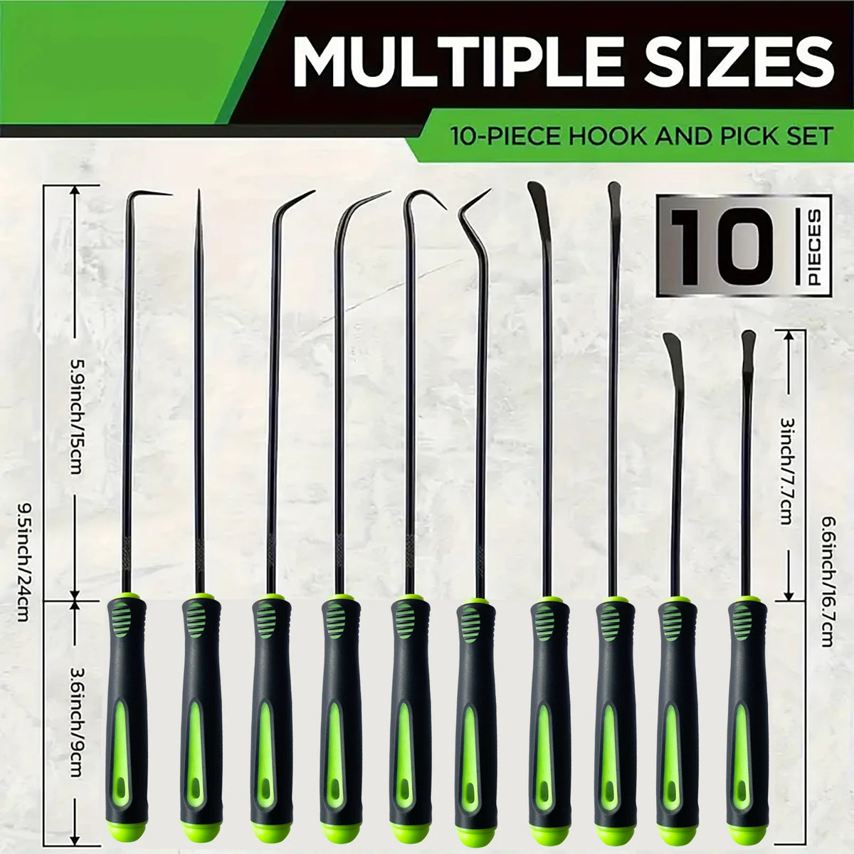 10-Piece Hook and Pick Tool Set for Automotive Repairs