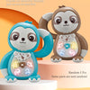 A sloth-themed musical animal piano toy with lights for toddlers, showing two randomly shipped styles.