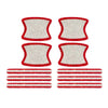 A set of red and silver scratch protection stickers for car door handles.