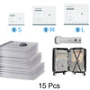 15-Piece Vacuum Storage Bag Set with Rechargeable Pump