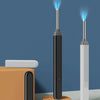 A black HD visual ear cleaner device with a camera and LED light is shown next to a white version.