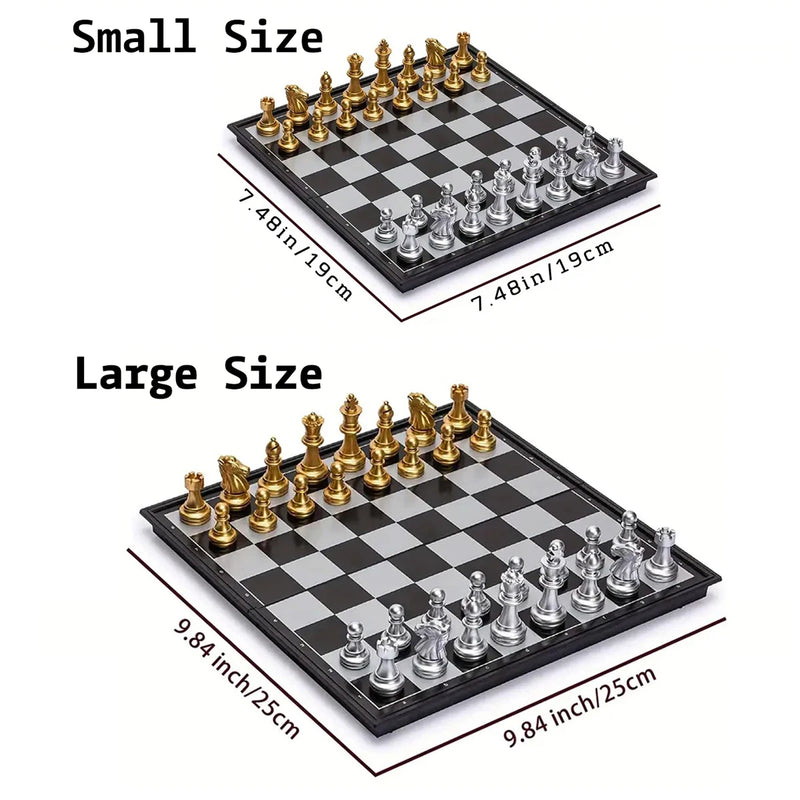 Luxury Magnetic Chess Set with Folding Board