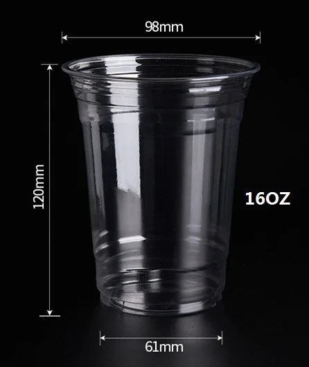 Clear Disposable Plastic Cups with Lids and Straws for Iced Coffee and Smoothies