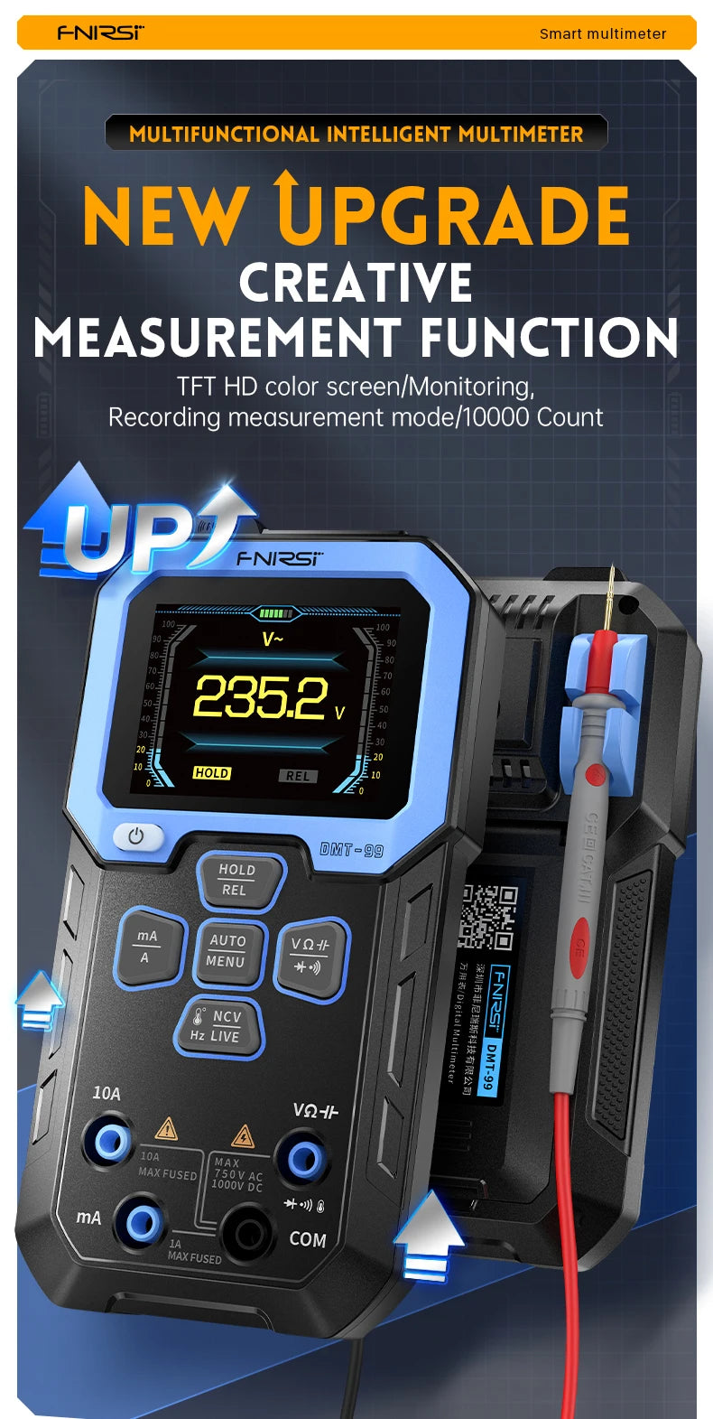 Professional Digital Multimeter with True RMS & Auto Range