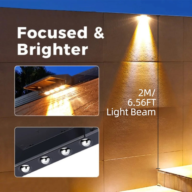 Solarbetriebene LED-Zaun- & Terrassenleuchten (2er-Pack)