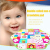 A double-sided non-slip crawlable pad for early education and physical exercise.