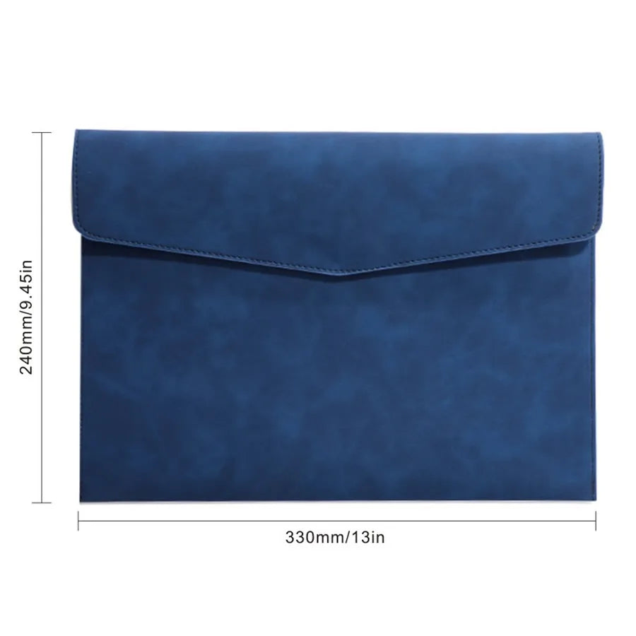 Classeur de documents A4 en cuir PU premium bleu marine.