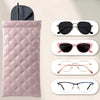 Soft PU Leather Squeeze Glasses Case with Multi-Functional Storage Pocket