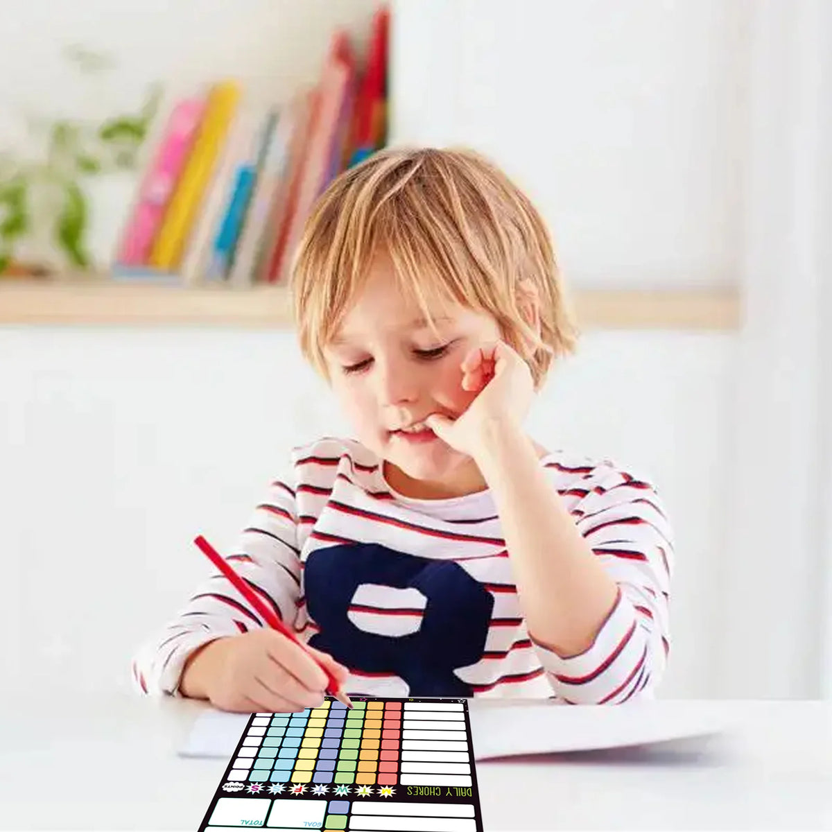 Magnetic Chore Chart for Kids with Dry-Erase Surface