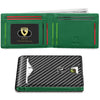 Slim RFID Blocking Leather Card Holder Wallet with Geometric Pattern