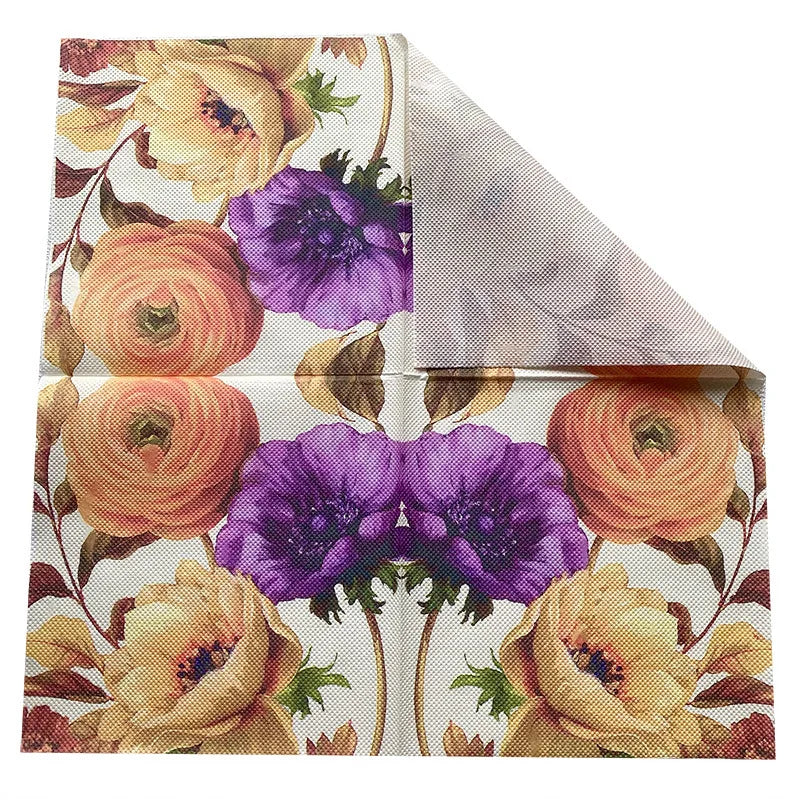 2-Ply Decorative Flower & Leaf Print Napkins (20-Pack)