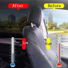 Comparison showing car window mesh sun shade covers before and after installation for insect and UV protection