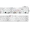 White acrylic mirror wall stickers featuring decorative scrollwork patterns for borders and edges.