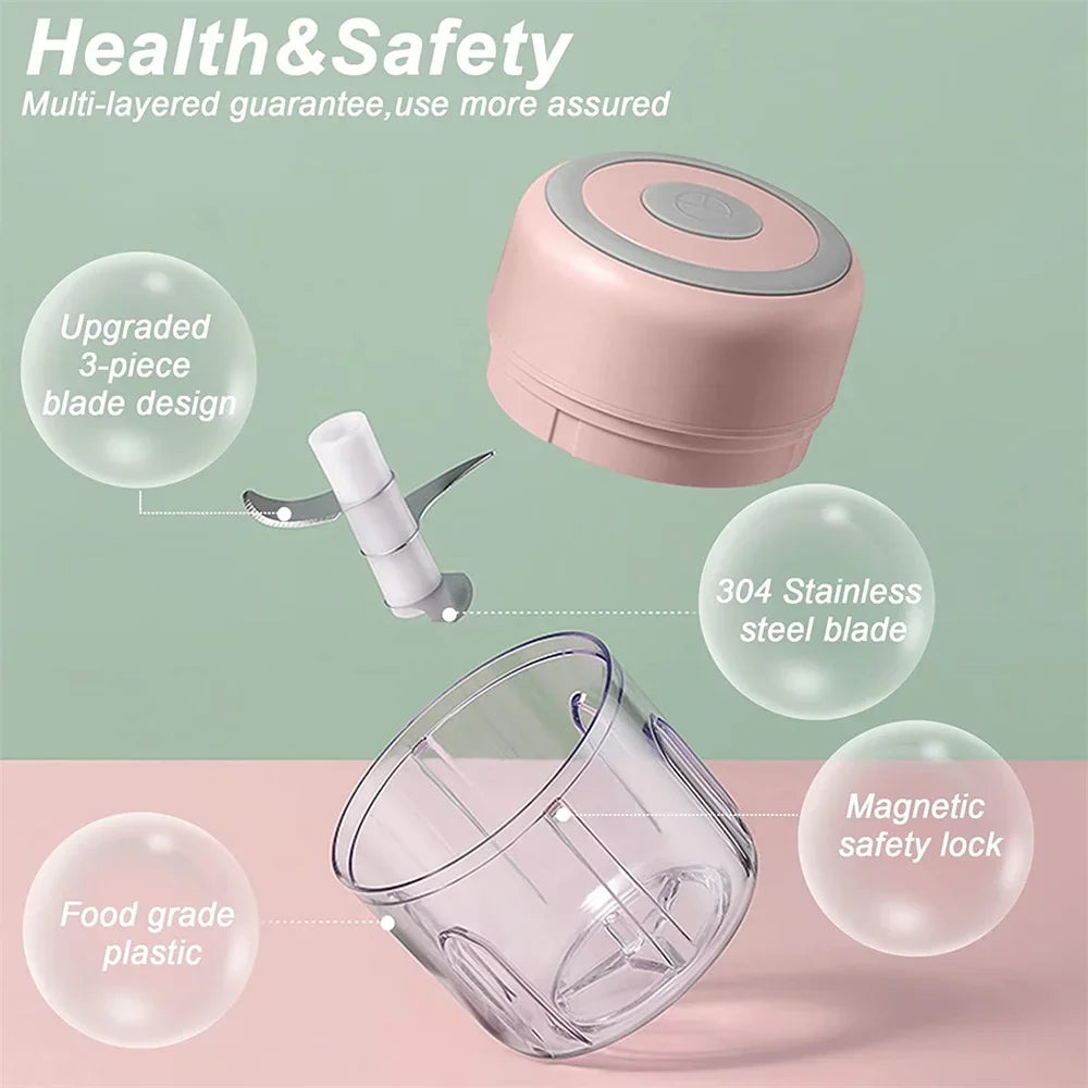 Portable Electric Garlic Chopper and Blender