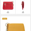 Genuine Leather Tri-Fold Wallet with Coin Pocket & Keychain