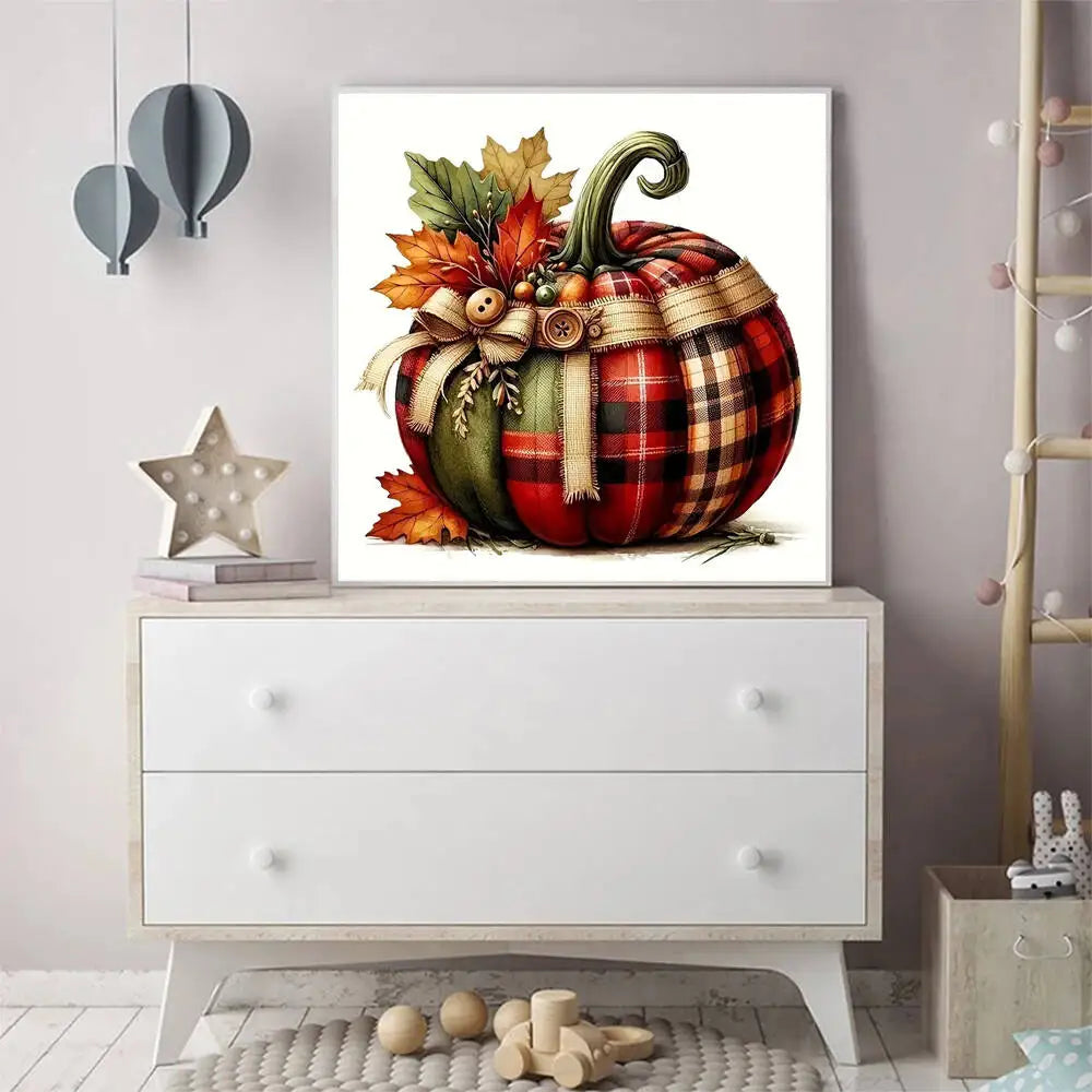 5D Diamond Painting Kit - Autumn Pumpkin Landscape