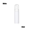 A white refillable foaming soap dispenser bottle with a pump top.