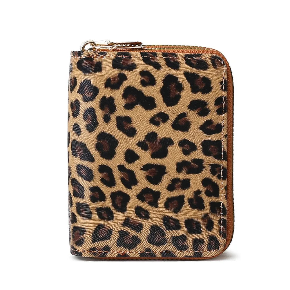 Leopard Print RFID Blocking Compact Wallet