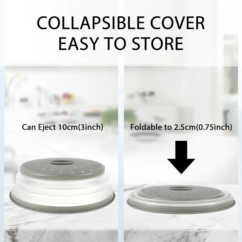 Collapsible Microwave Splatter Cover with Handle – 10.5-Inch (BPA-Free)