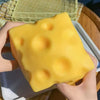 Squishy Cheese Stress Relief Toy - Soft Yellow Fidget Block
