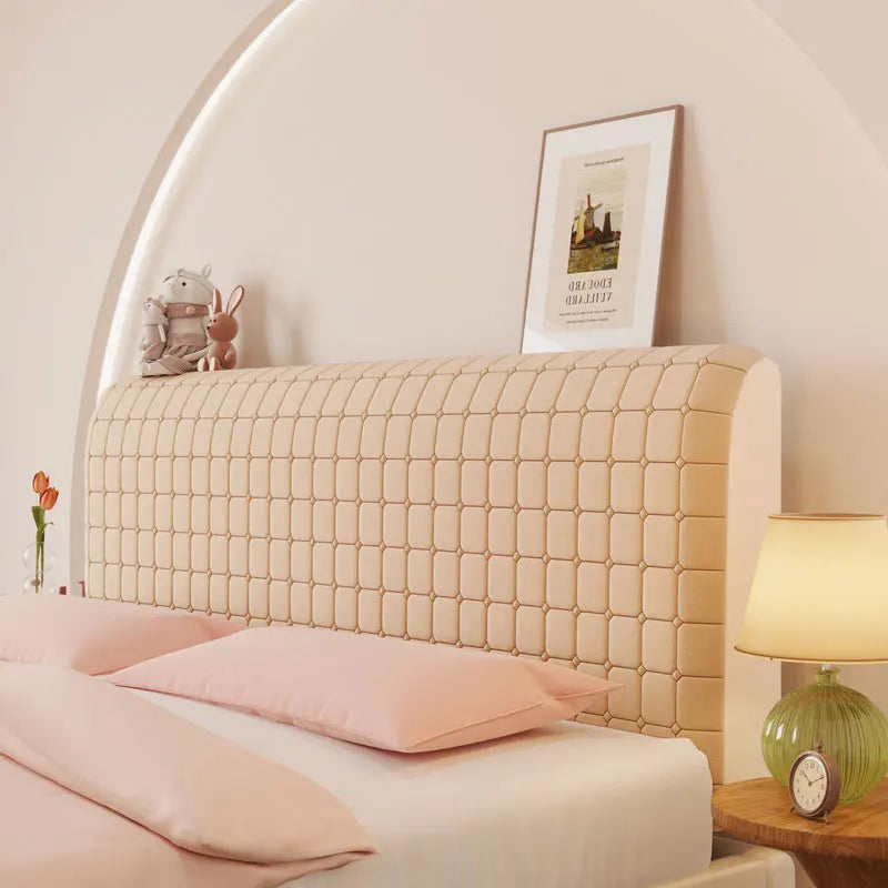 Stretch Velvet Headboard Cover - Queen Size, Dustproof & Slip-on Design