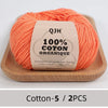 100% Organic Cotton Yarn for Knitting and Crocheting (2-Pack)