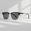 Lunettes de soleil rétro à monture demi-cadre