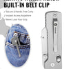 Folding Utility Knife with Quick-Change Blade and Pocket Clip