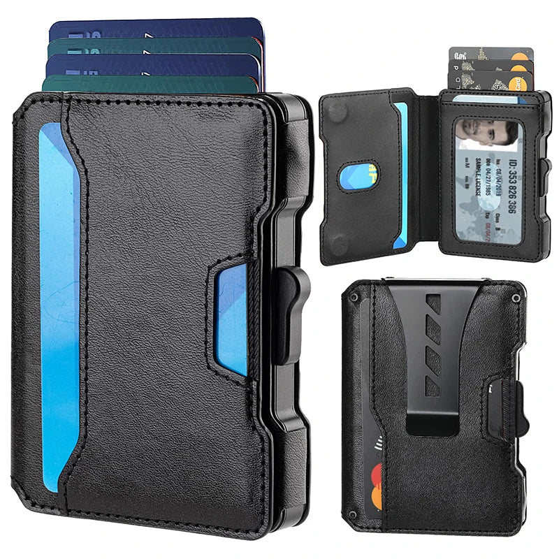 Aluminum Pop-Up Card Case Wallet with RFID Blocking