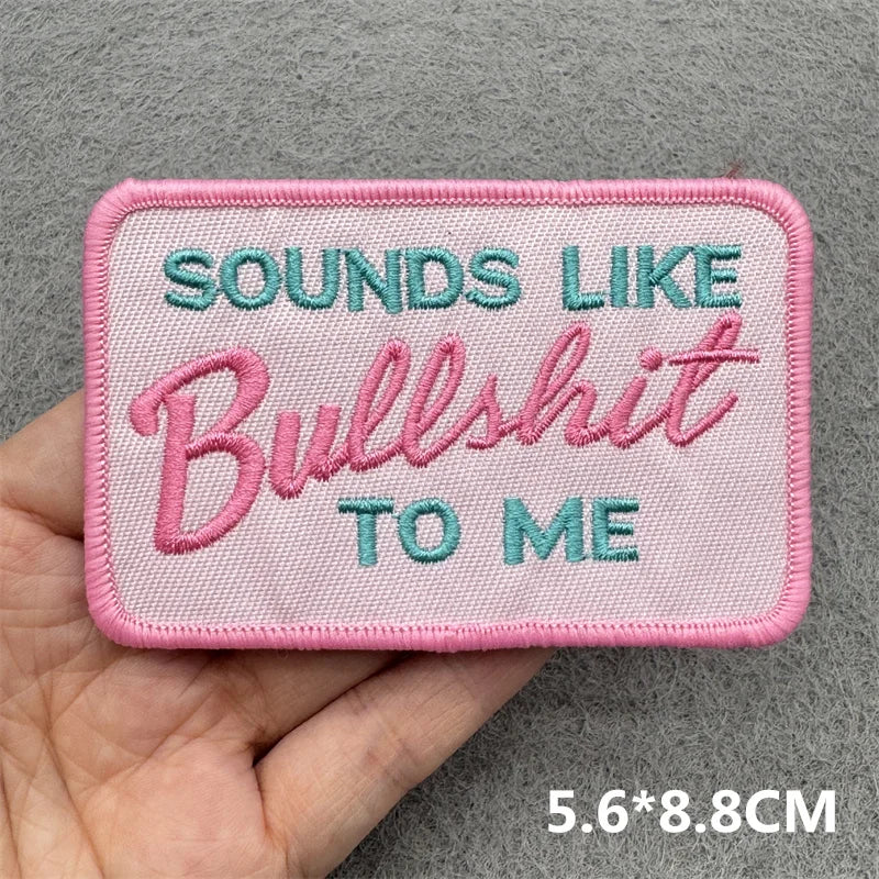 Pink Embroidered Iron-On Letter Patches for Clothing & Accessories