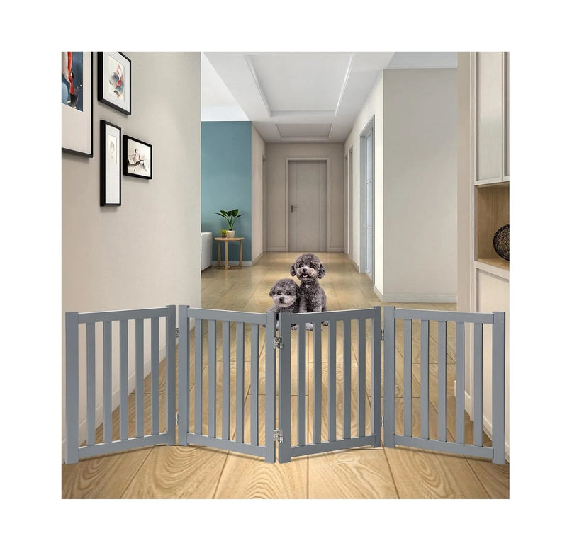 Modern Wooden Pet Gate with Sliding Door