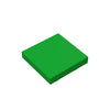 A green square panel used for building blocks.