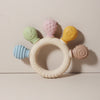 Silicone Baby Teether Ring with Sensory Beads