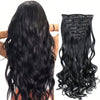 22-Inch Curly Wavy Clip-In Hair Extensions - 7 Piece Set