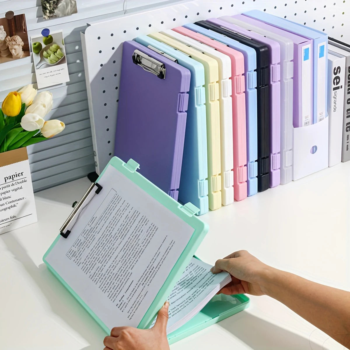 2-in-1 A4 Writing Board & Document Storage Box
