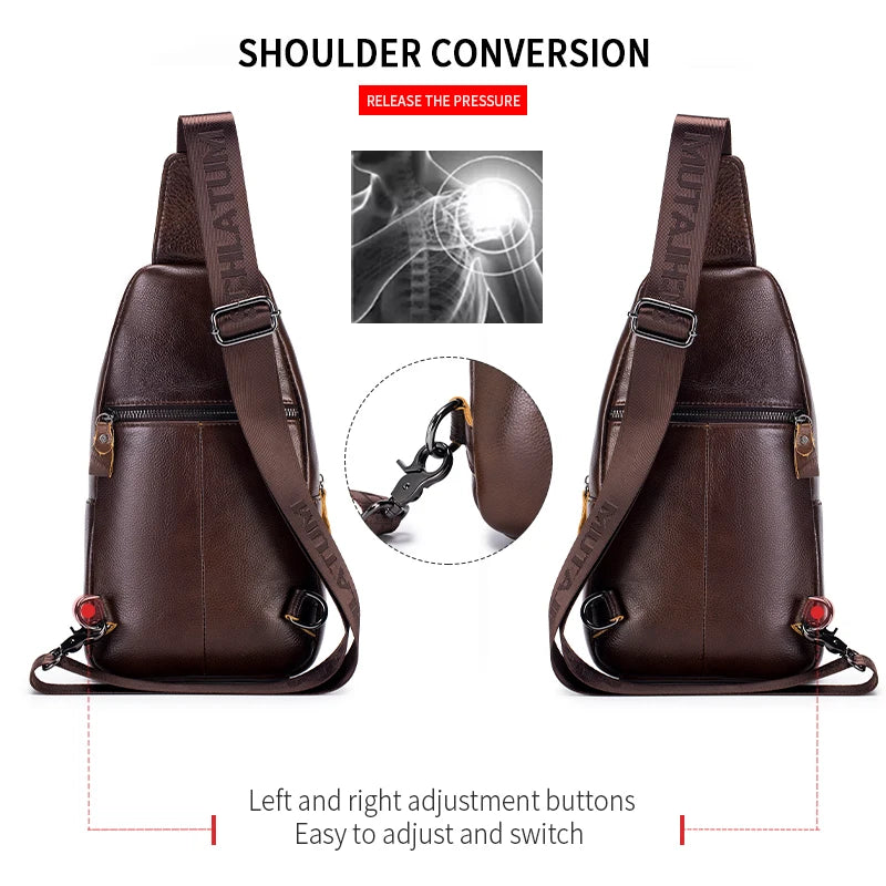 Vintage Genuine Leather Crossbody Bag for Men
