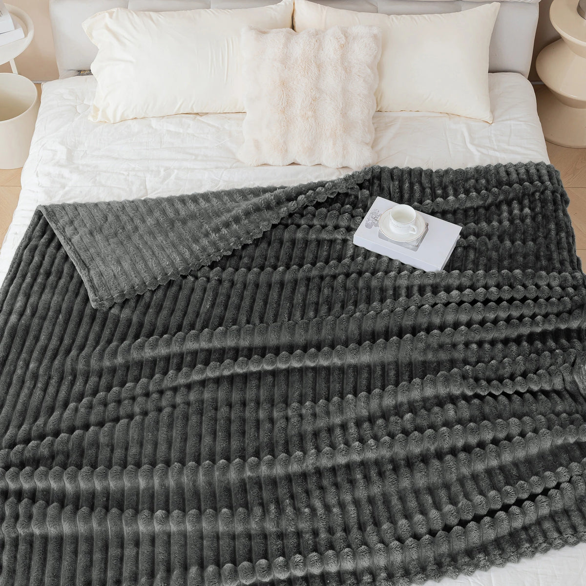 Ultra-Soft Striped Flannel Throw Blanket