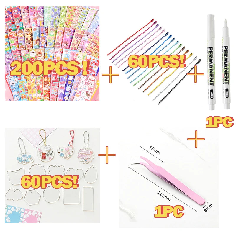 Kawaii Laser Sticker Pack for Scrapbooking and DIY Crafts