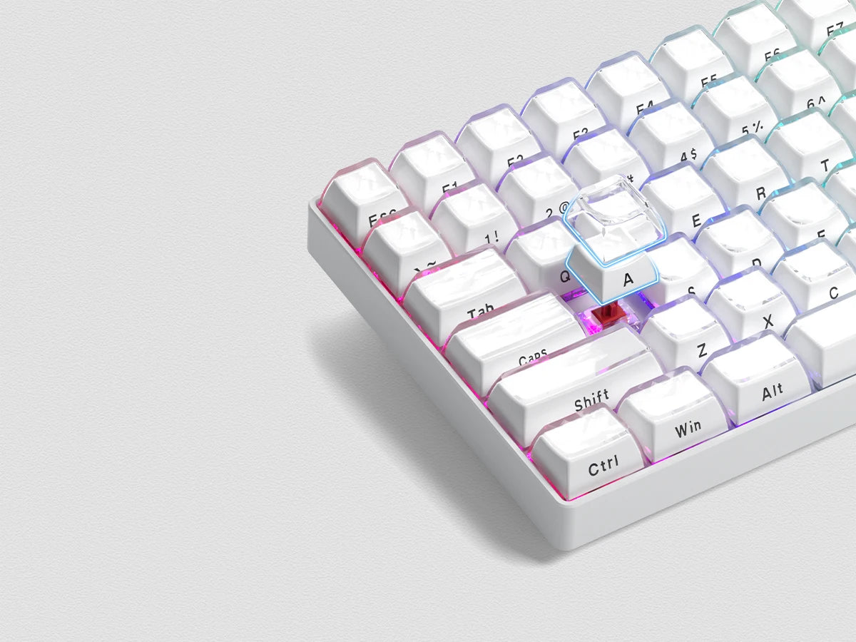 Crystal Clear Jelly Keycaps with Side-Printed Legends for Mechanical Keyboards