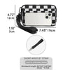 Checkered Zip-Around Wallet with Clear ID Window